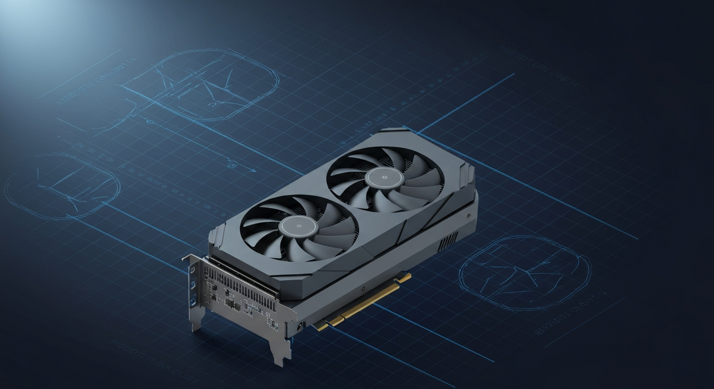 Intel Arc B570 — stylized gpu render