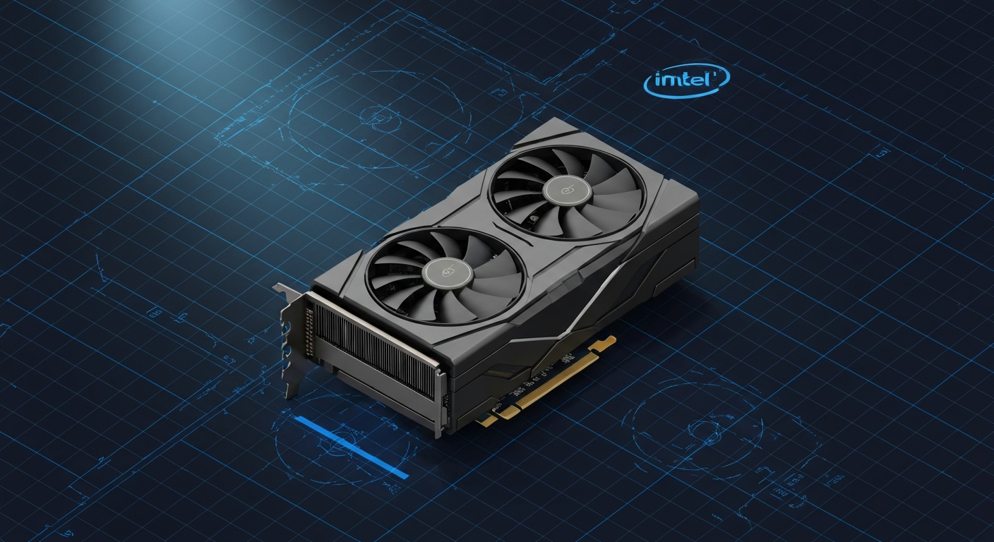 Intel Arc B580 — stylized gpu render