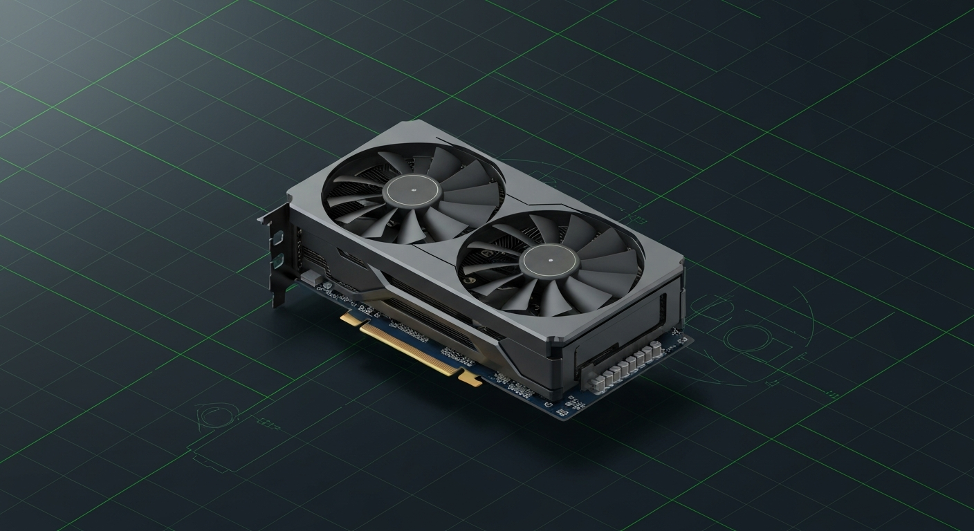 NVIDIA GeForce RTX 5070 Ti — stylized gpu render