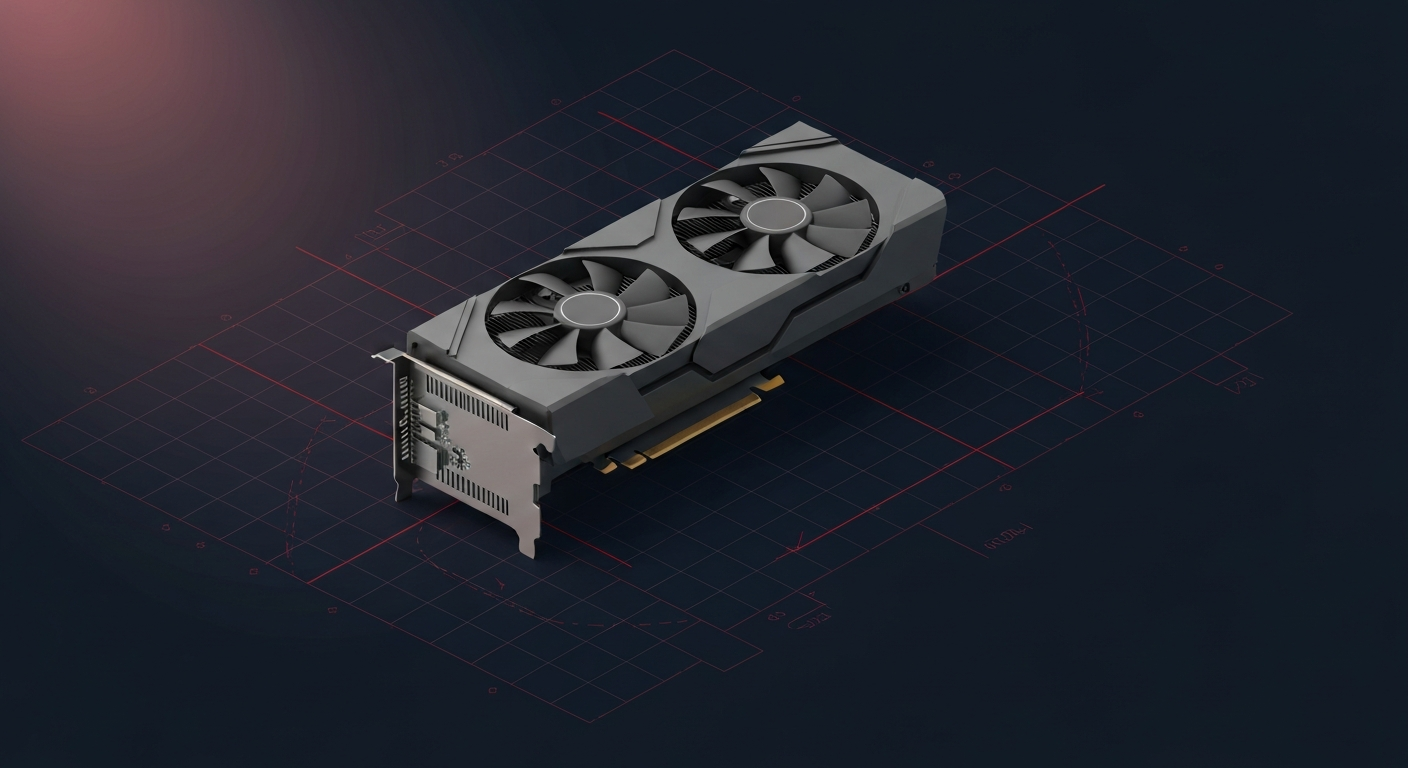 AMD Radeon RX 9070 — stylized gpu render
